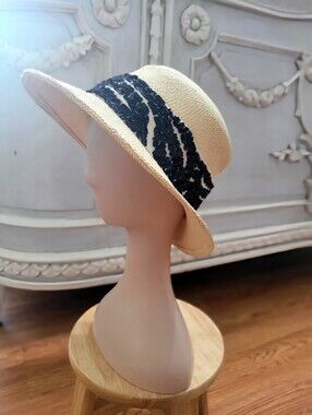 Eugenia Kim Beige Woven Straw Sun Hat